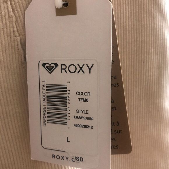 Roxy Unforgettable Button Down Front Ivory Cream Mini Skirt Size Large - Picture 6 of 7